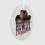 Prettig Kerst Cowboyhoed – Westerse Kerstversierin Ornament (voorkant)