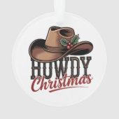 Prettig Kerst Cowboyhoed – Westerse Kerstversierin Ornament (achterkant)