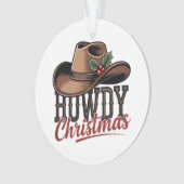 Prettig Kerst Cowboyhoed – Westerse Kerstversierin Ornament (voorkant)