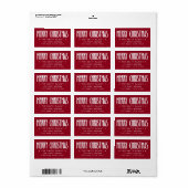 Prettig Kerst diep rood retouradres Etiket (Full Sheet)