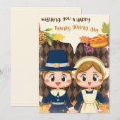 Prettig kerst- en dankdagkaart feestdagenkaart (Voorkant / Achterkant)