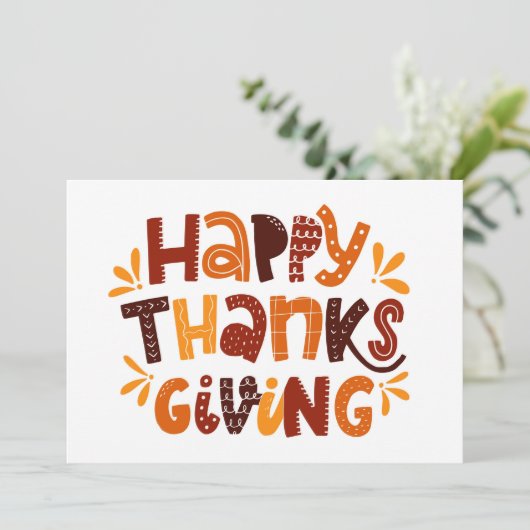 Prettig kerst- en dankzeggingskaart feestdagenkaart (Staand voorkant)