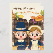 Prettig kerst- en thanksgivingdag-kaart feestdagenkaart (Voorkant / Achterkant)