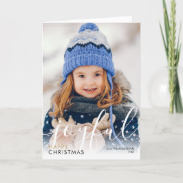 Prettig Kerst Foto Script Vrolijke Chic Modern Feestdagen Kaart