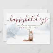 Prettig Kerst Foto Winter Vos Kerstmis Feestdagenkaart (Voorkant)
