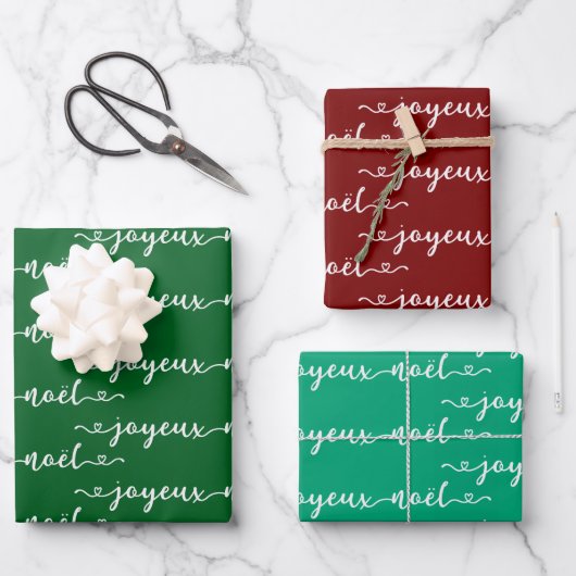 Prettig Kerst Frans ontwerp Inpakpapier Vel (Voorkant)