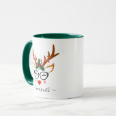 Prettig Kerst Geschenk Mooie Rendiergezichten Groe Mok (Voorkant links)