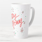 Prettig Kerst Gingerbread Design. Latte Mok (Rechterhoek)