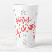 Prettig Kerst Gingerbread Design. Latte Mok (Voorkant)