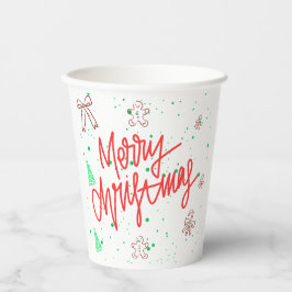 Prettig Kerst Gingerbread Design. Papieren Bekers
