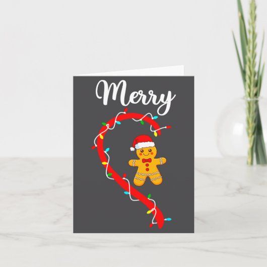 Prettig Kerst Gingerbread Koppel Kerst Pyjama Ma Kaart (Voorkant)