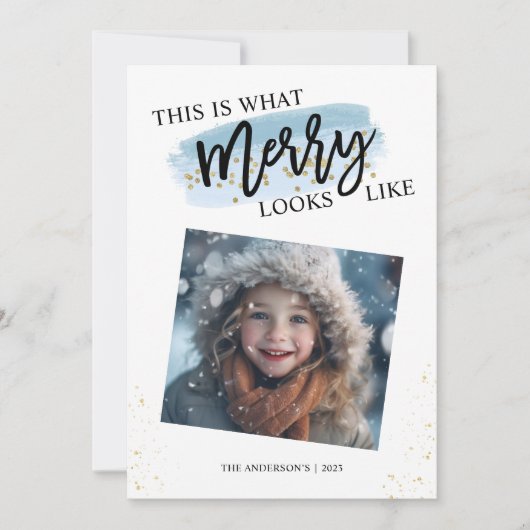 Prettig Kerst Glitter Feestdagenkaart (Voorkant)