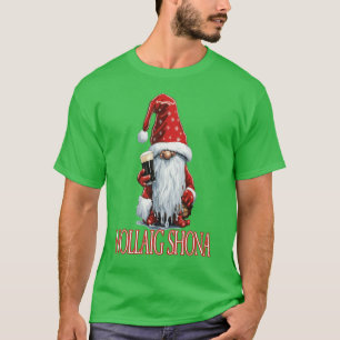 Prettig Kerst Gnome met een Glas Iers Droog T-shirt