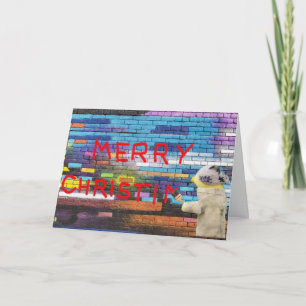 Prettig kerst Graffiti kerstkaart Aankondiging