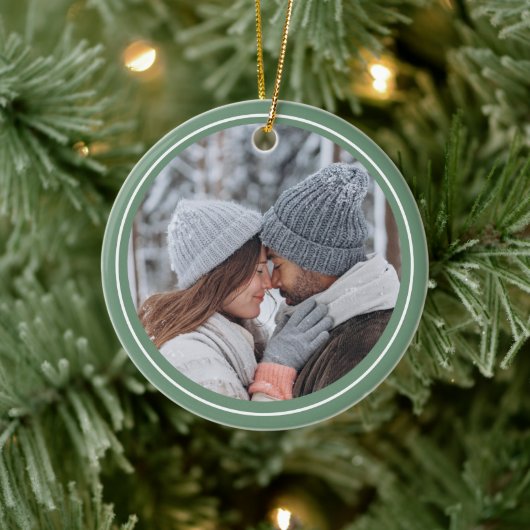 Prettig Kerst Groen Foto Keramisch Ornament (Boom)