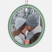 Prettig Kerst Groen Foto Keramisch Ornament (Links)