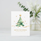 Prettig Kerst Groen Goud Feestdagenkaart (Staand voorkant)
