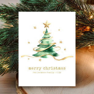 Prettig Kerst Groen Goud Feestdagenkaart