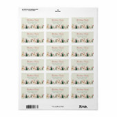 Prettig Kerst Herten & Bomen | Adreslabels Etiket (Full Sheet)