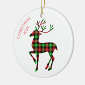 Prettig Kerst Herten Keramisch Ornament (Links)