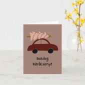 Prettig Kerst Hongaarse Kerst Kaart (Gele Bloem)