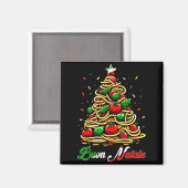 Prettig Kerst Italiaanse Pasta Kerstboom Kerstmis Magneet (Voorkant / Achterkant)