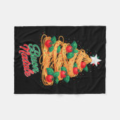 Prettig Kerst Italiaanse Pasta Spaghetti Grappig K Fleece Deken (Voorkant (Horizontaal))
