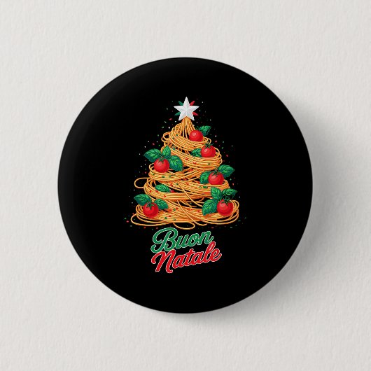 Prettig Kerst Italiaanse Pasta Spaghetti Grappig K Ronde Button 5,7 Cm (Voorkant)