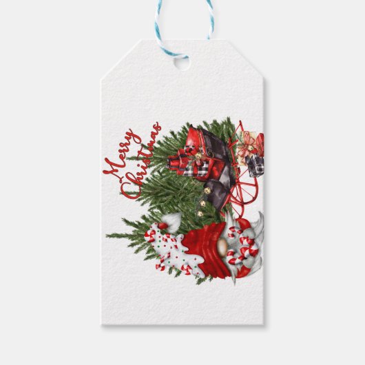 Prettig kerst Kabouter Cadeaulabel (Voorkant)