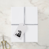 Prettig Kerst Kabouter Grunge Chic Zwart & Wit Cadeaulabel (Met Touw)