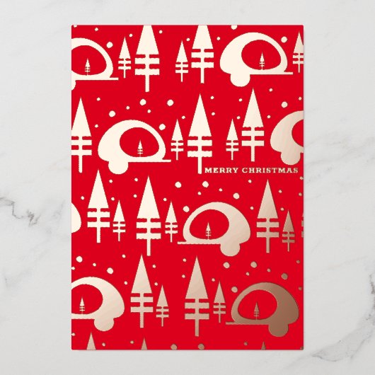 Prettig Kerst Kampeerder Gedrukt Folie Feestdagenkaart (Voorkant)