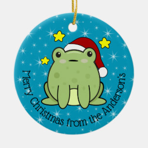 Prettig Kerst Kikker Persoonlijk Keramisch Ornament