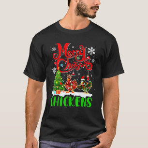 Prettig kerst Kippen Kerstman Rendier Plaid Chic T-shirt