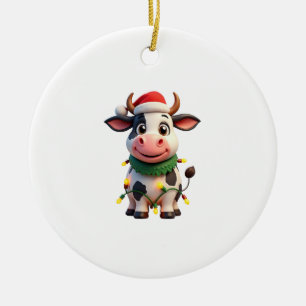 Prettig Kerst Koebeest Kerstman Kerstlichten Koebe Keramisch Ornament