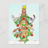 Prettig kerst Konijnen Briefkaart (Voorkant)