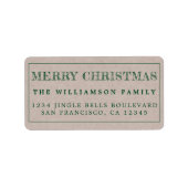 Prettig Kerst Krachtpapier Retouradres Etiket (Voorkant)