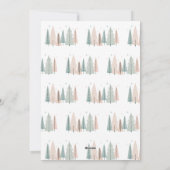 Prettig Kerst-minimalistische Boho-bosbomen Feestdagenkaart (Achterkant)