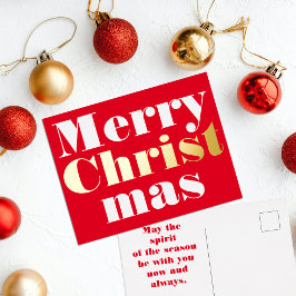 Prettig Kerst mis Folie Vakantie Ansichtkaart Feestdagen Briefkaart