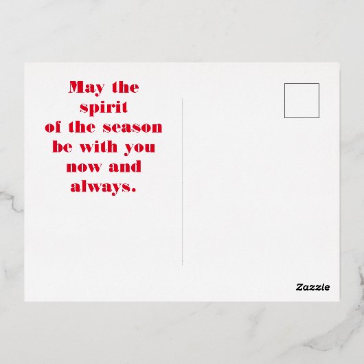 Prettig Kerst mis Folie Vakantie Ansichtkaart Folie Feestdagen Briefkaart (Achterkant)