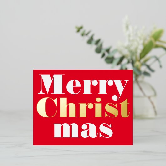 Prettig Kerst mis Folie Vakantie Ansichtkaart Folie Feestdagen Briefkaart (Staand Voorkant)