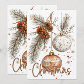 Prettig Kerst Mis Rustieke Groet Kaart (Voorkant / Achterkant)