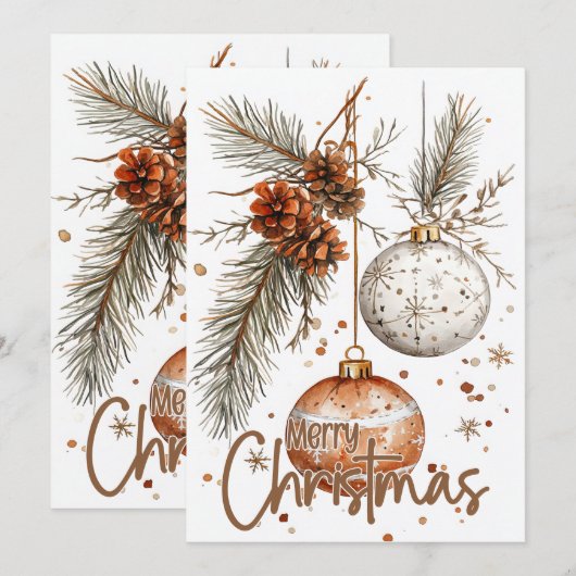 Prettig Kerst Mis Rustieke Groet Kaart (Voorkant / Achterkant)