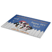 Prettig Kerst MOO Jaar Snijplank (Hoek)