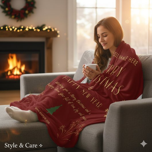 Prettig Kerst Nieuwjaars Feestelijke Viering Fleece Deken