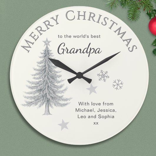 Prettig Kerst Opa Cream Souvenir Grote Klok