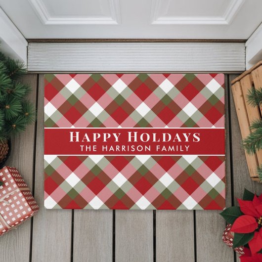 Prettig Kerst Plaid Deurmat