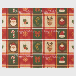 Prettig Kerst Plaid Dieprood Kerstmis Cadeaupapier