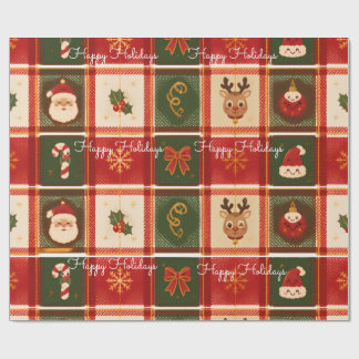 Prettig Kerst Plaid Dieprood Kerstmis Cadeaupapier