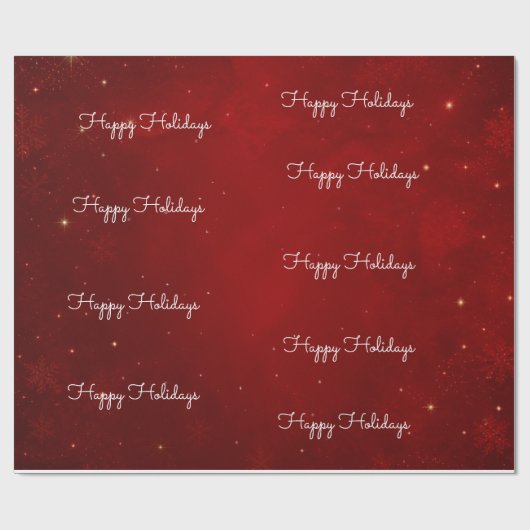 Prettig Kerst Plaid Dieprood Kerstmis Cadeaupapier (Vlak)