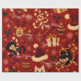 Prettig Kerst Plaid Dieprood Kerstmis Cadeaupapier